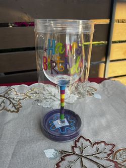 Happy Birthday Glass