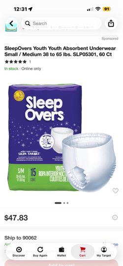 Sleepovers youth absorbent underwear