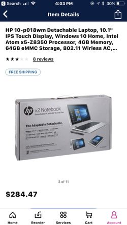 HP Laptop 10.1” 2 in 1 Tablet Windows 10 New
