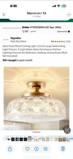 New Semi Flush Ceiling Light 12”