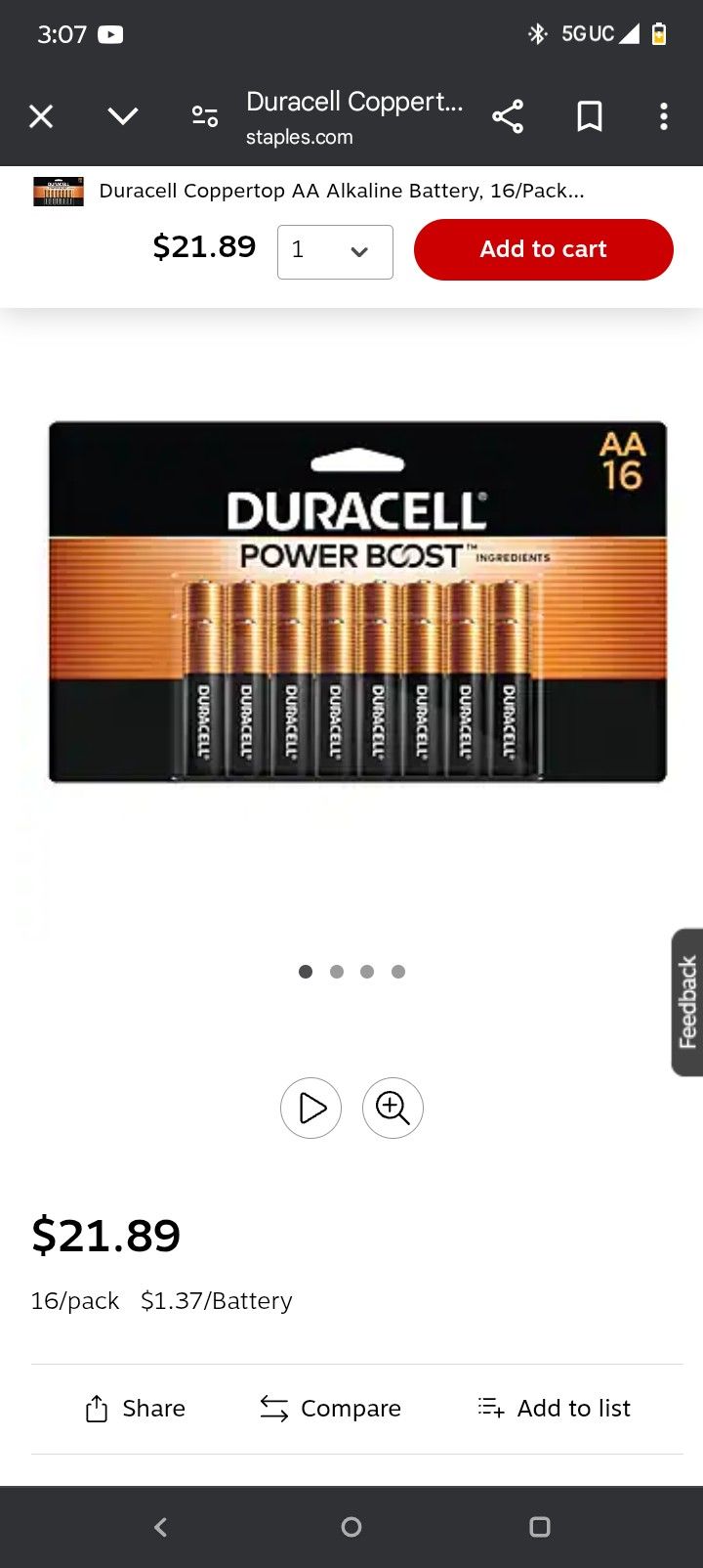 Duracell AA 16 Pack