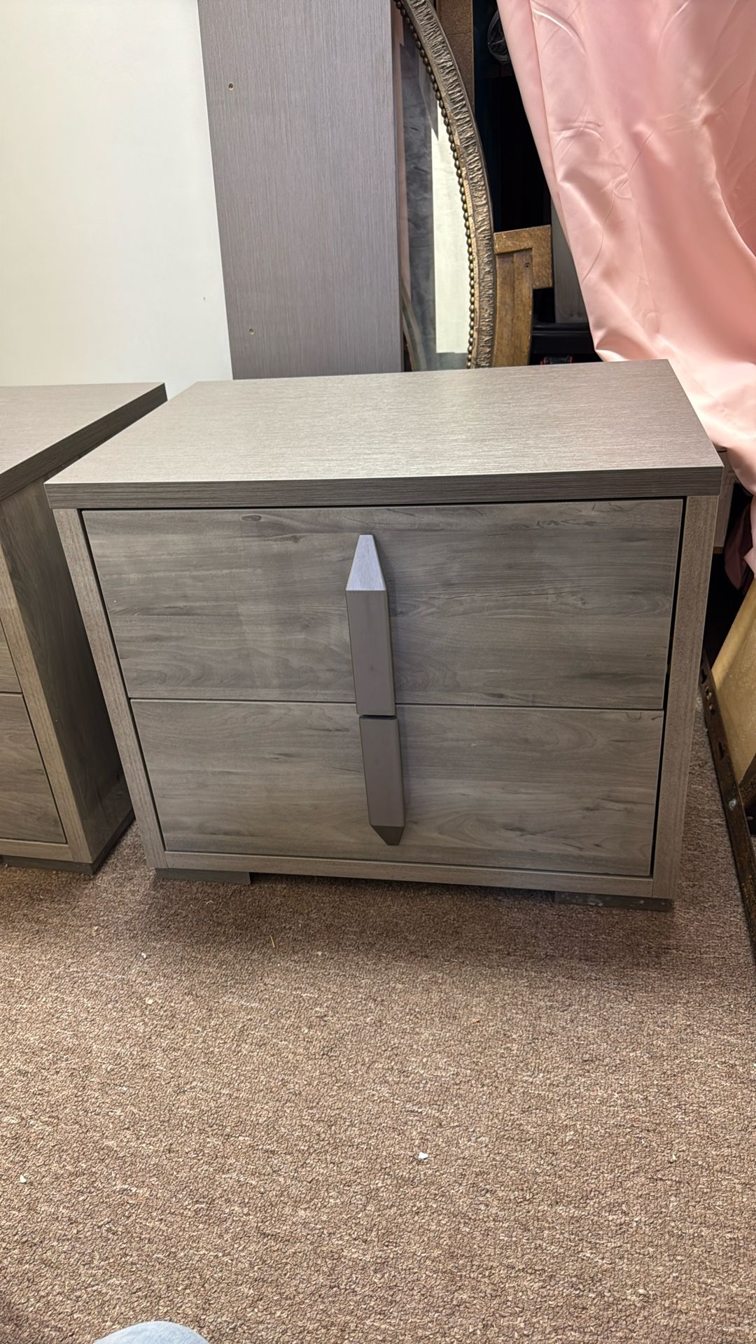 2 Grey Bedroom End Tables