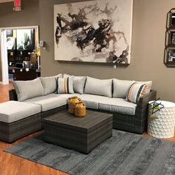 Piece Outdoor Sectional Set Ashley Cherry Point Sectional Cherry