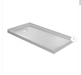 🆕 60 in. L x 30 in. W Single Threshold Shower Pan with Left Drain in White