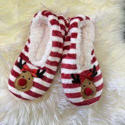 Women Christmas Winter Termal Cozy Fuzzy  Deer Fleece 