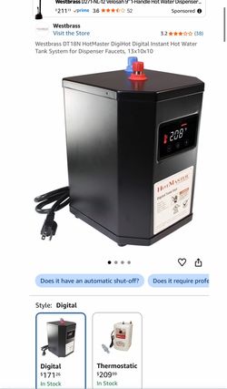 Westbrass HotMaster DigiHot Digital Instant Hot Water Tank