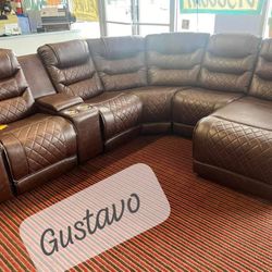 $39 Down Payment 6 Pcs Modular Power Reclining Sectional With Chaise Total Price 