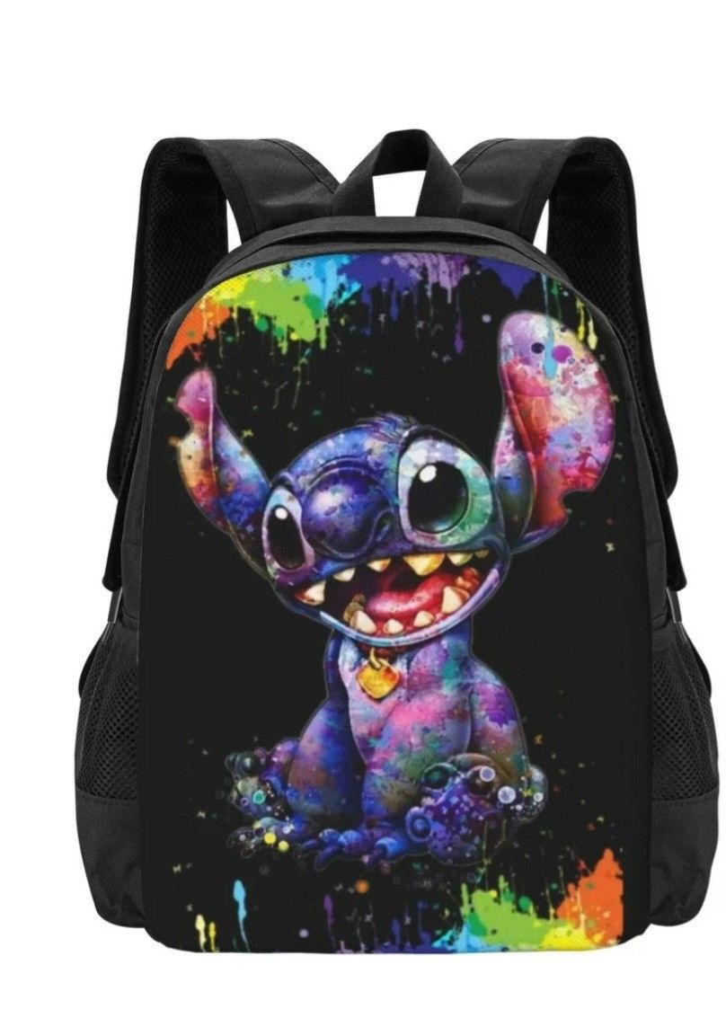 Stitch Backpack Lightweight Casual School Backpacks Bags Book Travel Hiking Camping Work, 16.5 Inch