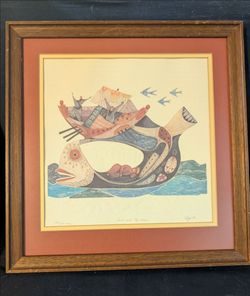 "Jonah and the whale "Matted and framed signed a numbered