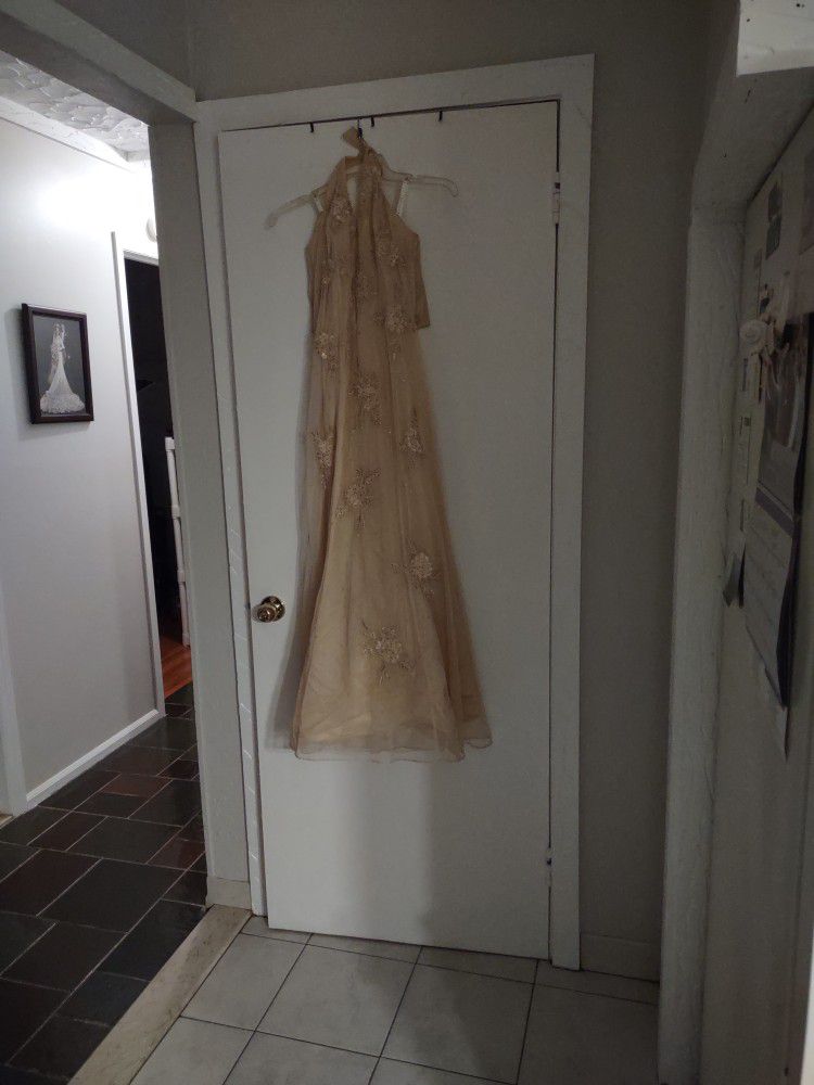 Beautiful Gown With Shawl Size 8 Very Good Condition 