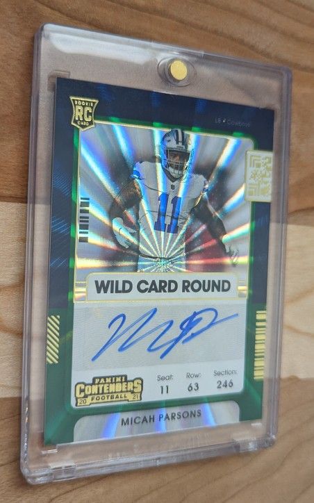 2021 Panini Contenders Micah Parsons Auto Wild Card Round Cowboys 