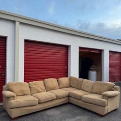 Tan Haverdys Sectional Couch Sofa