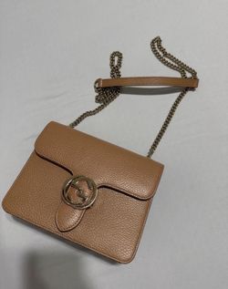 Gucci Interlocking G Tan Leather Shoulder Bag