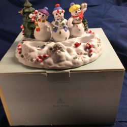 Partylite Snowman Tea Light & Three Wick Candle Holder