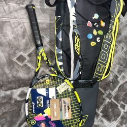 Babolat Pure Aero 98 (2023) Tennis Racket + Bag + Dampeners + Strings – Like New