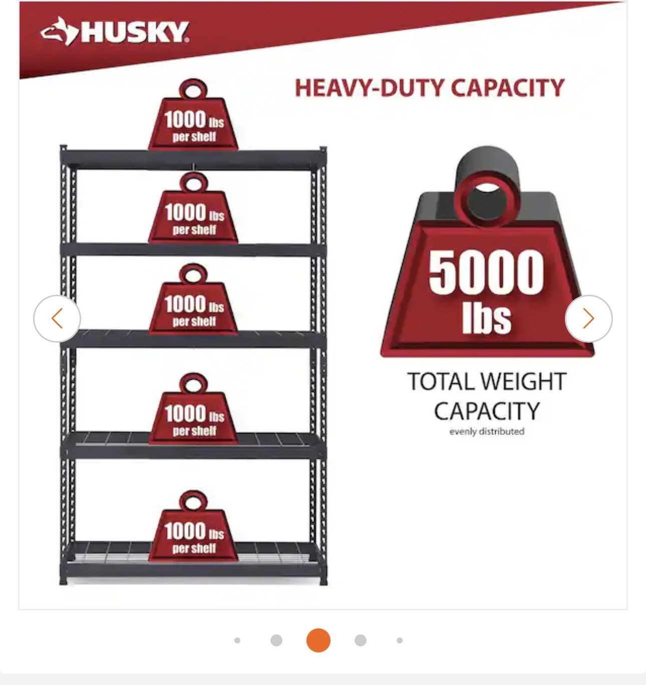 Heavy-Duty Husky 5-Tier Steel Shelving Unit β 5000 lb Capacity πͺ
