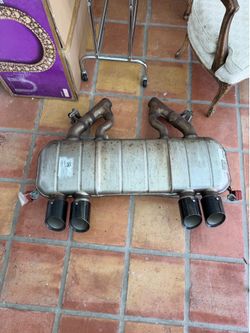 OEM BMW Valved Quad Tip Exhaust Muffler w/ Black Tips & Valve Actuators
