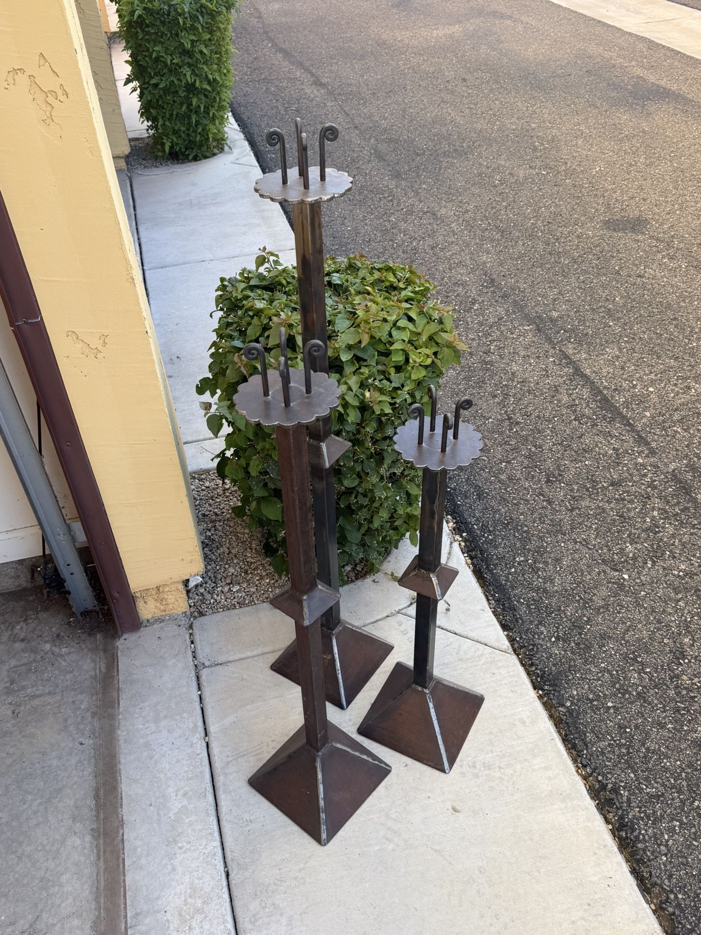 Wrought Iron Decorative Candle Holders (Set of 3) – Heavy, Handcrafted, Rustic Industrial Style