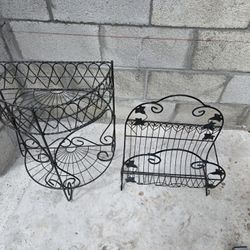 Wrought Iron Table And Magazine Rack