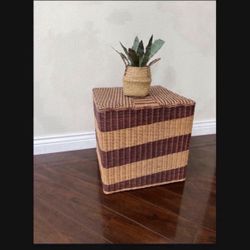 Indoor Outdoor Furniture Seating Ottoman Wicker Side Table Stool