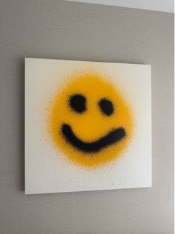Andy Blank Smiley Face Graffiti Paintings (3 available)
