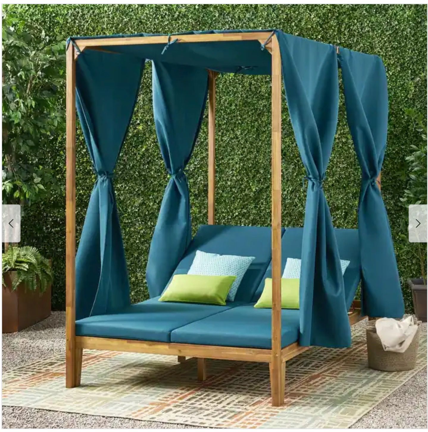 Kinzie Outdoor 2 Seat Adjustable Acacia Daybed for Sale in Phoenix, AZ