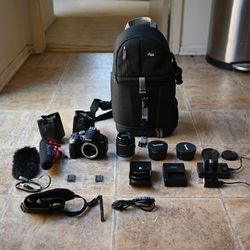 Nikon D5300 24.2MP DSLR VLOG bundle 18-55mm + Micro/Telephoto Lens RODE Mic+MORE