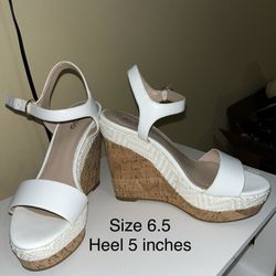 White Wedges Heels
