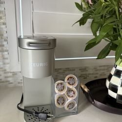 Keurig K-Mini Single-Serve K-Cup Pod Coffee Maker - Gray: Compact, Cord Storage - adding 5 rinse pod capsules!  $4