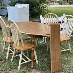 Table , With Leaf And 4 Chairs