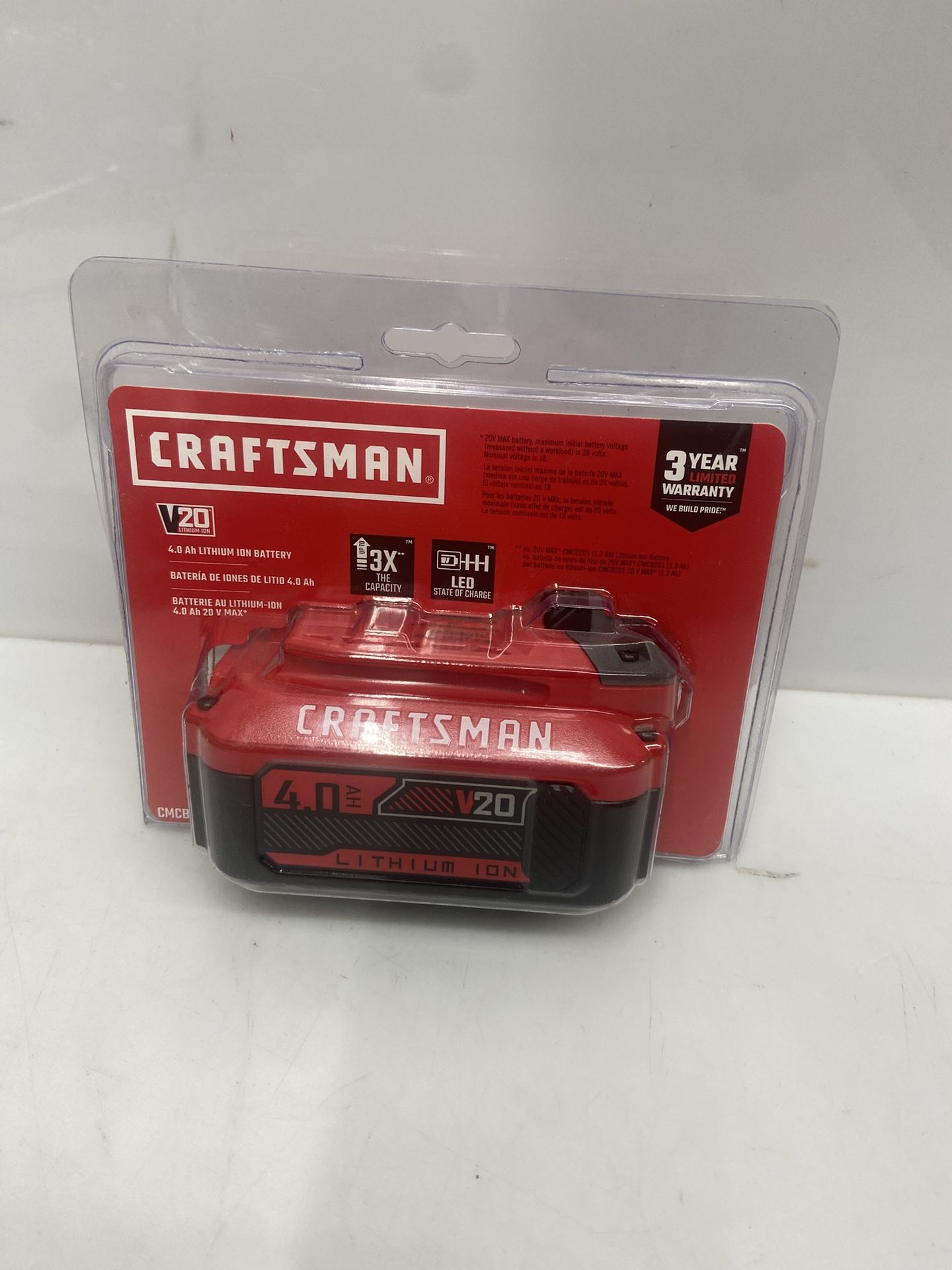 CRAFTSMAN V20 20 -Volt, 4 Ah 1 -Pack Lithium Ion (Li-ion) Battery