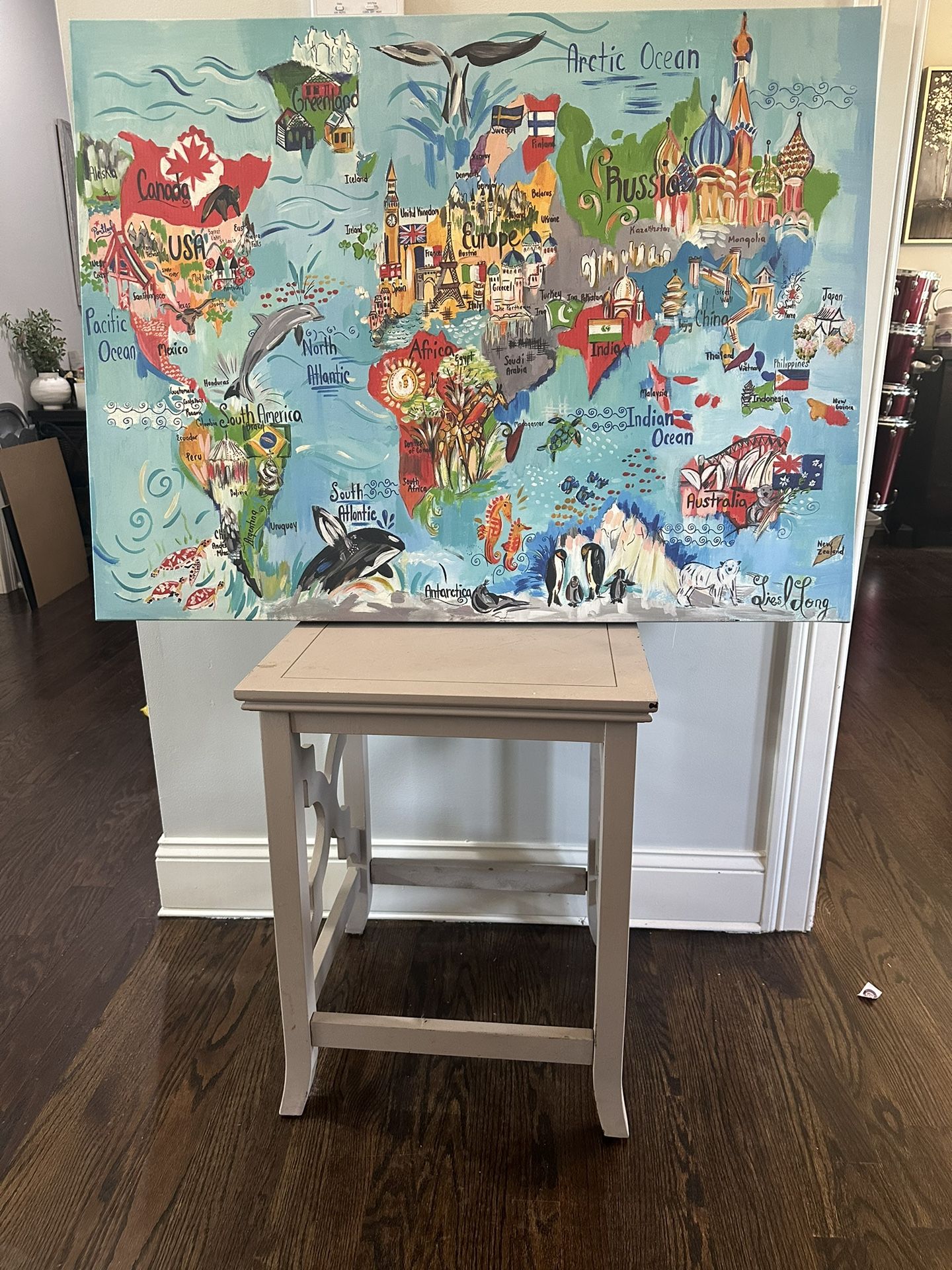 World Map Painting