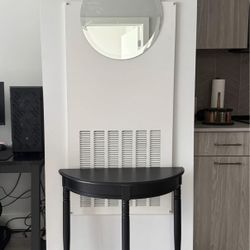 Circle Mirror & Demilune Table
