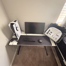 PlayStation5 With Ps5 Bag And Kbm And Mouse Pad And Mouse And Jbl Headset And Monitor 