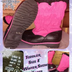 Kids/ Toddler Size 8 Winter Snow Boots