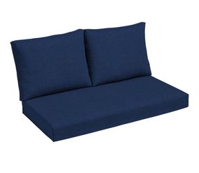 Arden Selections Arden Outdoor Loveseat Cushion Set, 48 x 24, Rain-Proof, Fade Resistant, Cushion Set for Couch, Bench, and Swing Sapphire Blue Leala