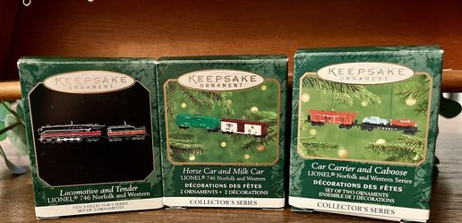 Christmas Hallmark Norfolk & Western Series Miniature Ornaments