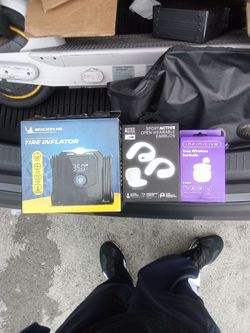 Michelin tire inflator 12 volt DC rapid digital sports active open wearable earbuds and true wireless earbuds