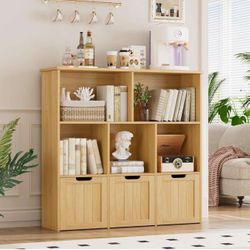Toy Storage Organizer with 3 Movable Drawers, Floor Storage Cabinet Toy Natural V-5