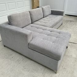 Modern Gray Sleeper Sectional Sofa Couch From Article ( Free Quick Delivery Available)