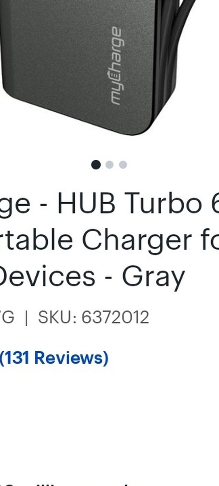 Mycharge Hub Turbo 6700 Mah Portable Charger For Most Mobile Device