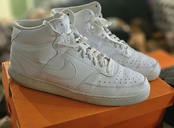 Nike Court Vision Mid Sneaker Lace Up Triple White