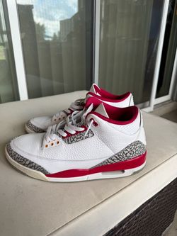 Air Jordan 3 White Red Cement Sneakers
