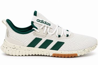 Adidas white and green trainers