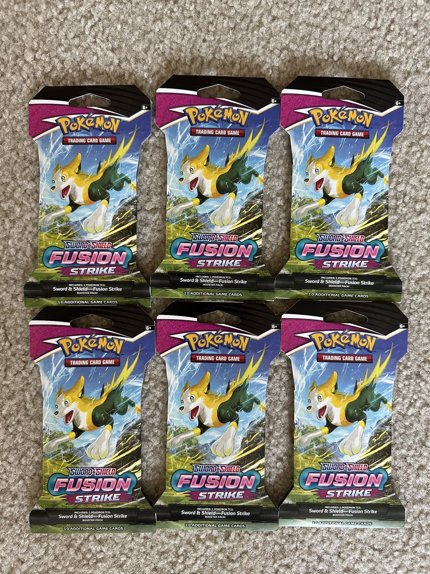 Pokemon Fusion Strike Booster Packs X6