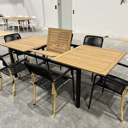 BRAND NEW OPEN BOX PATIO DINING TABLE - POWDER-COATED ALUMINUM FRAME & DURABOARD TOP / MODERN OUTDOOR FURNITURE / HEAVY DUTY / ALL WEATHER / DELIVERY 