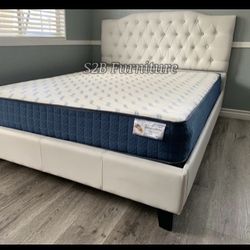 Queen Size Crystal Bed W Orthopedic Mattress 