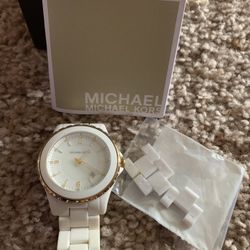 Michael Kors White & Gold Ladies Watch