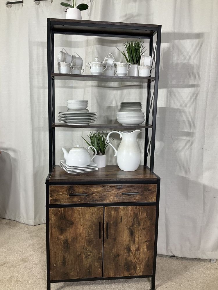 4 Tier Shelf With Drawer & Storage / Cabinet / Bookshelf / Bookcase / Display Rack