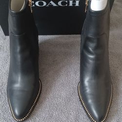 COACH BOOTS/BLACK LEATHER/Sz 10